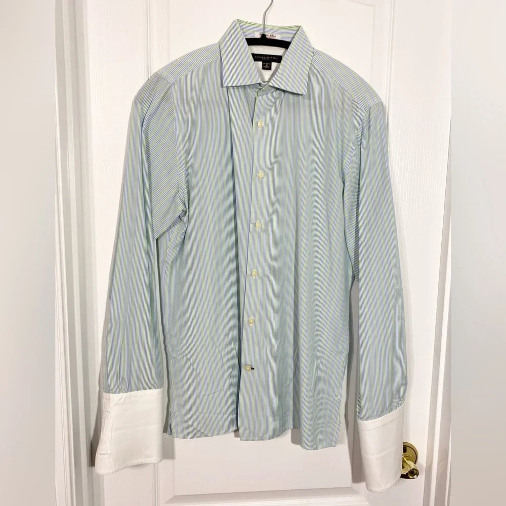 Banana Republic Albini Italian Cotton Slim Fit French Cuff Dress Shirt Men’s M